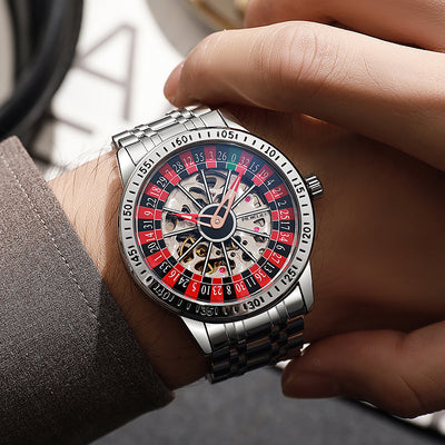 Authentic Export Wooden Wide Gamble Plate Men's Fully Automatic Mechanical Watch Waterproof Luminous Fashion Trendy Wristwatch