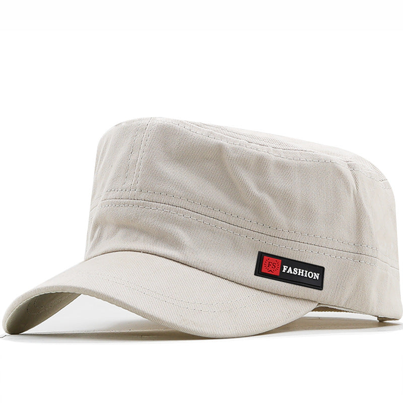 Retro Flat Cap Men's Military Cap Spring And Summer Solid Color Cap Travel And Leisure Sun Hat Outdoor Mountaineering Hat