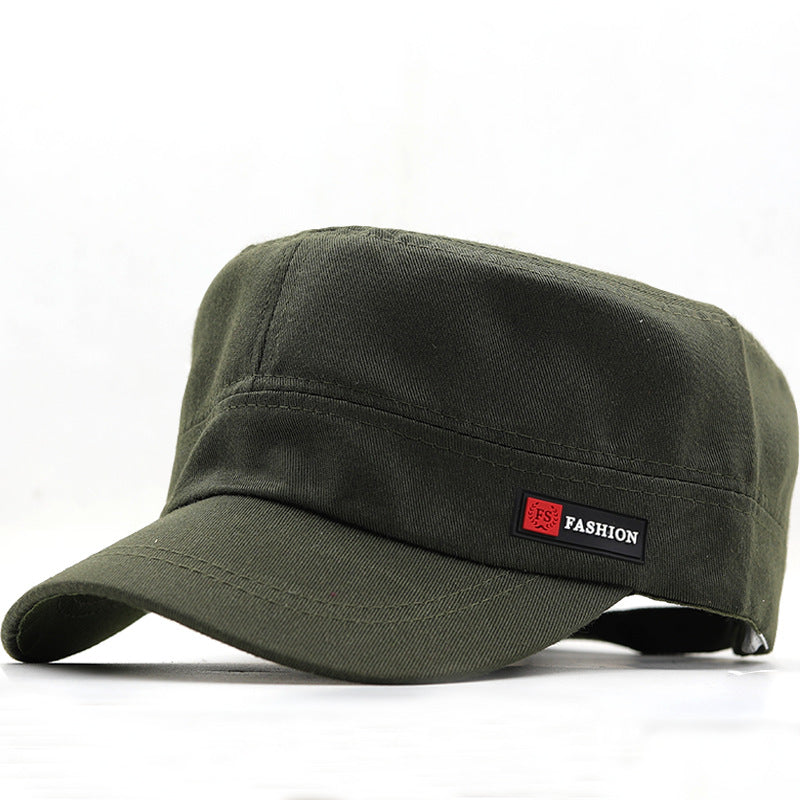 Retro Flat Cap Men's Military Cap Spring And Summer Solid Color Cap Travel And Leisure Sun Hat Outdoor Mountaineering Hat