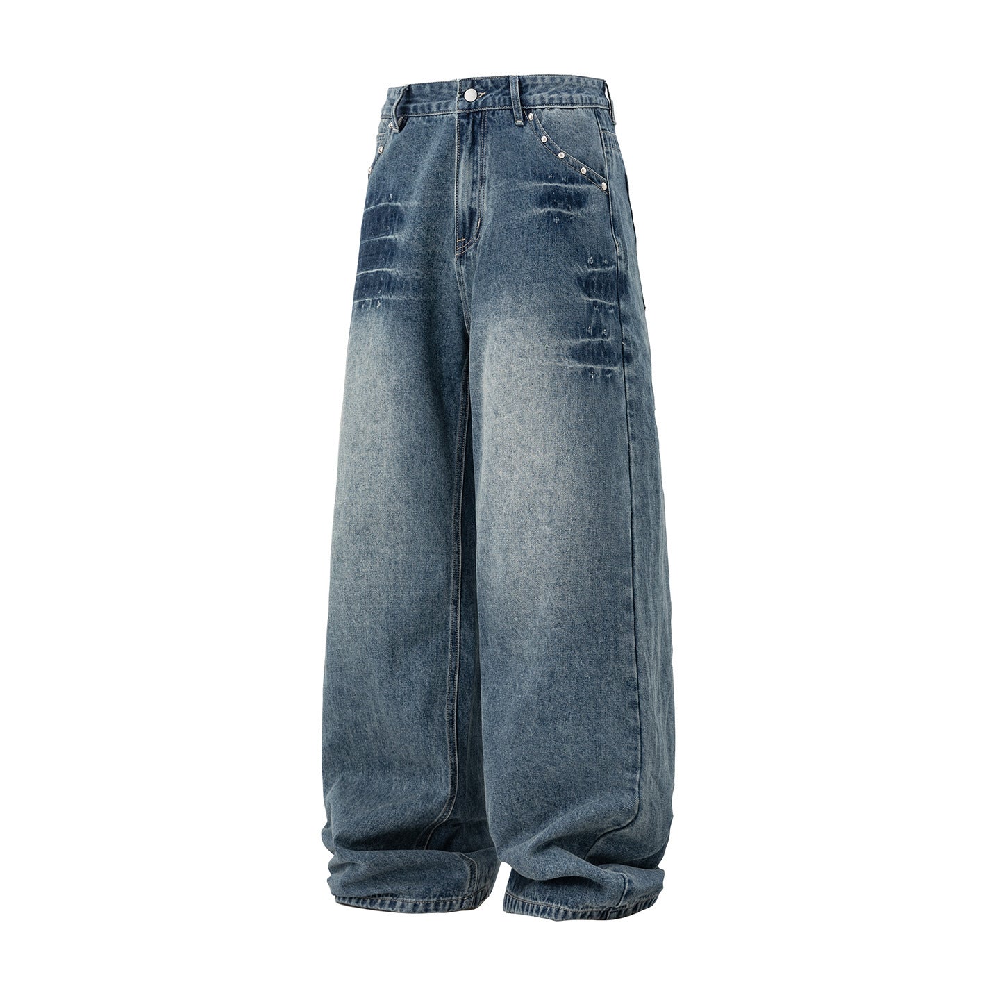 Washed denim jeans for men