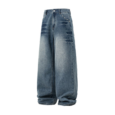Washed denim jeans for men