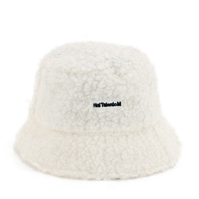Hat Female Autumn And Winter Warm Lambswool Fishing Cap Korean Fashion Plush Cap New Fashion Letter Cap