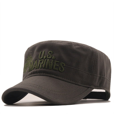 Student Military Training Camping Hat Flat Cap Woodland Camouflage Training Cap Cotton Outdoor Peaked Cap Sunshade
