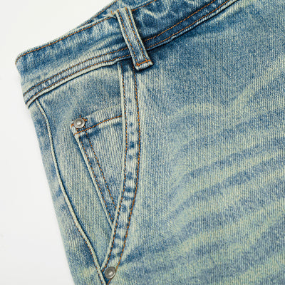 Washed denim jeans for men