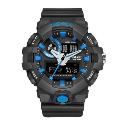 SMAEL 1642-2 Brand Luxury Cowboy Sport Watch New Men Military Watches Analog Army Digital Writwatch 8001 Waterproof Clock Men's Watch