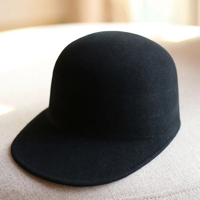 Wool Cap Solid Color Winter Baseball Cap for Men Women Visor Unisex Premium Baseball Cap Hat Outdoor Adjustable