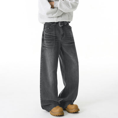 Washed denim jeans for men