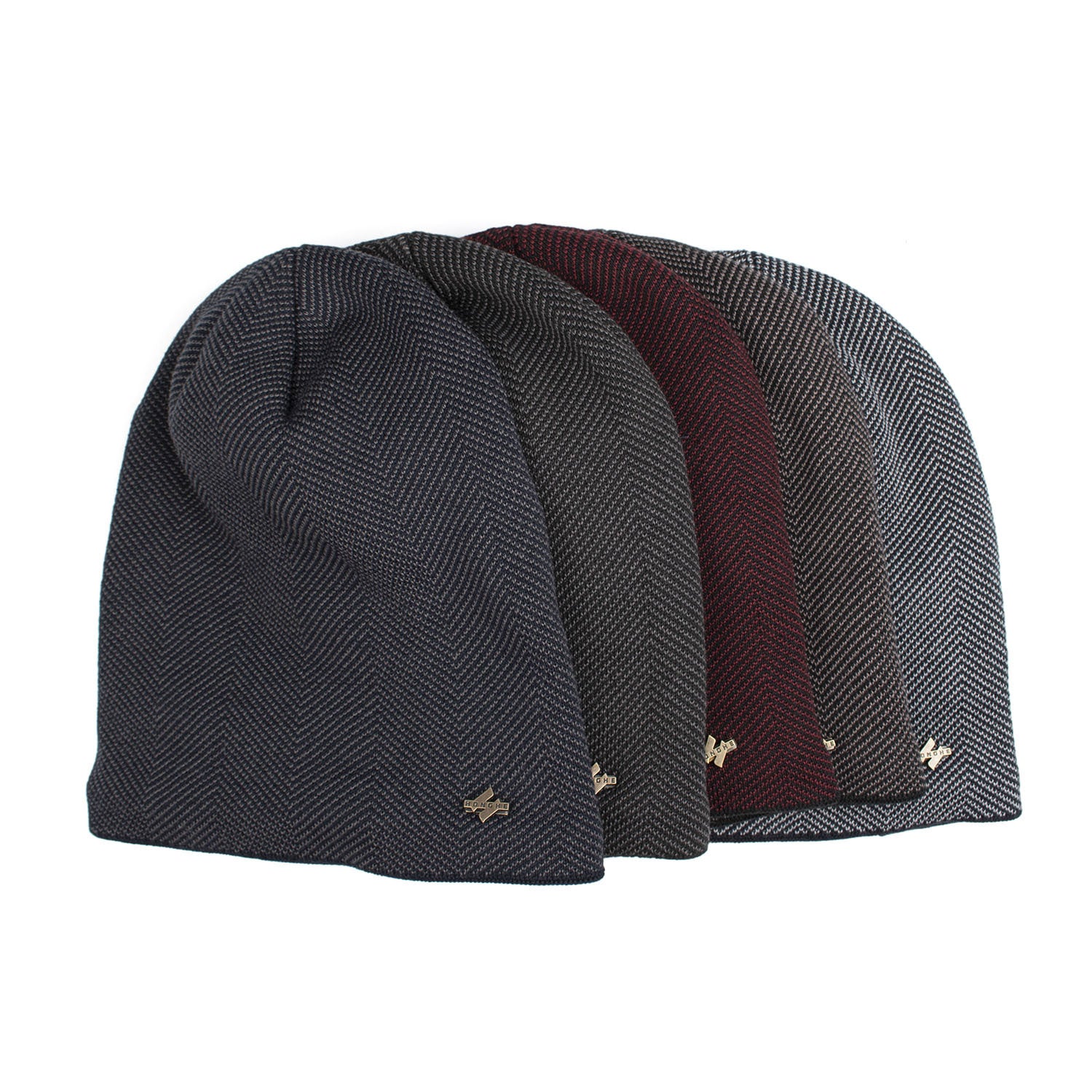 Velvet H-iron label pullover cap knitted yarn cap