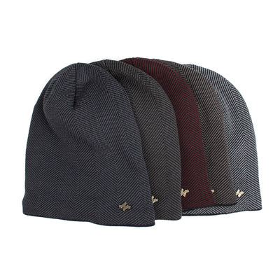 Velvet H-iron label pullover cap knitted yarn cap