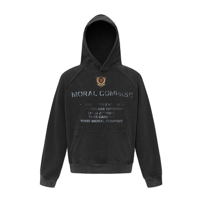 Emblem Embroidered Letter Hoodie Loose Hoodie Hoodie