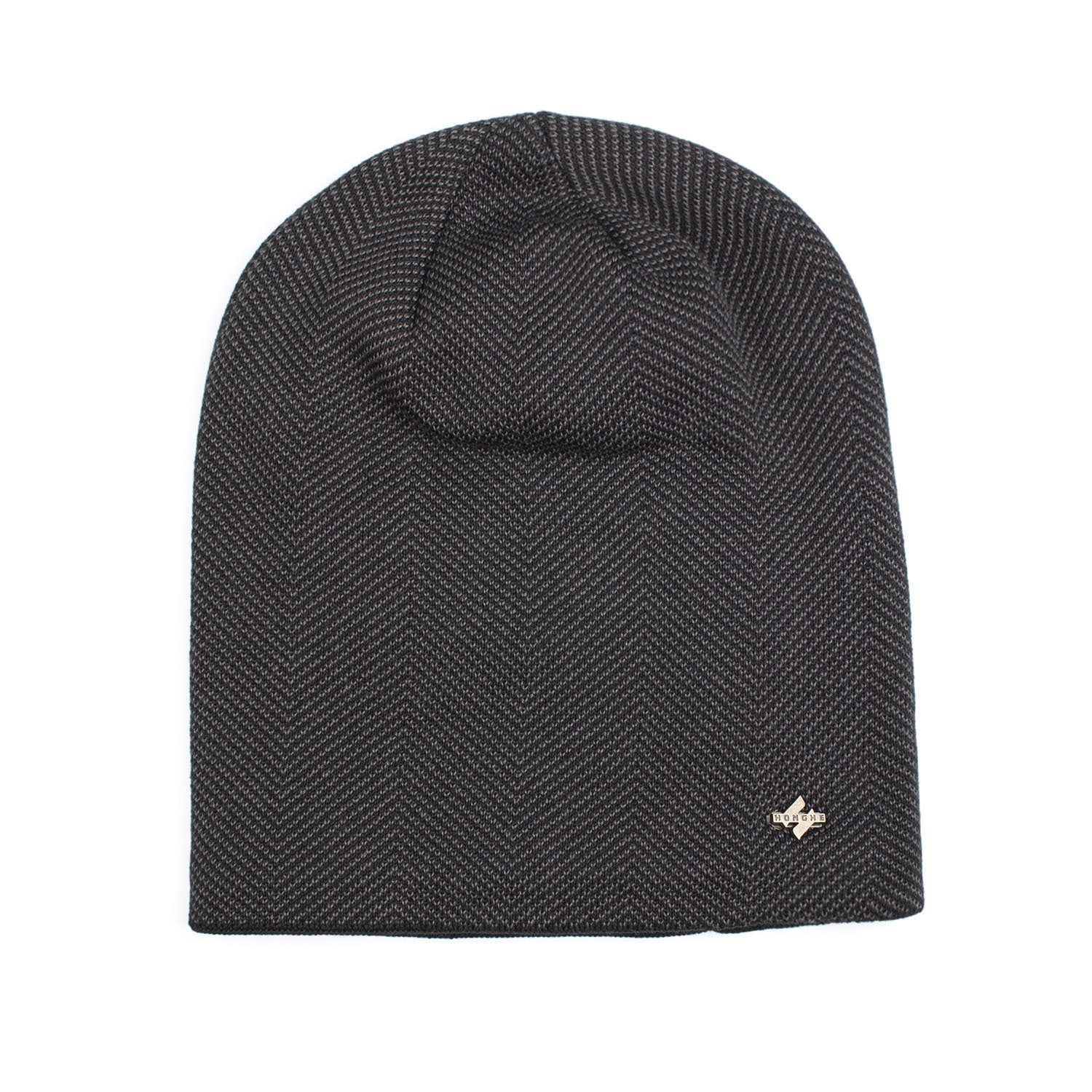 Velvet H-iron label pullover cap knitted yarn cap