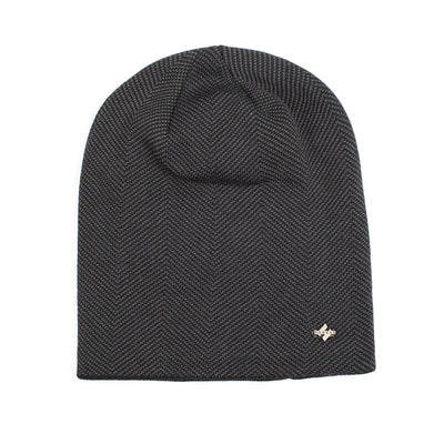 Velvet H-iron label pullover cap knitted yarn cap